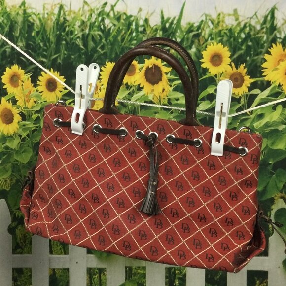 Vintage Dooney & Bourke Red Satchel Bag - Picture 1 of 16